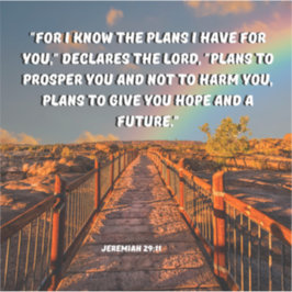 Ich kenne die Pläne für dich, Jeremiah 29:11 Bibel Aufkleber