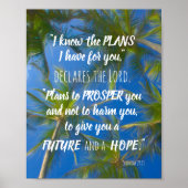 Ich kenne die Pläne Palmen Bäume Jeremiah 29:11 Poster (Vorne)