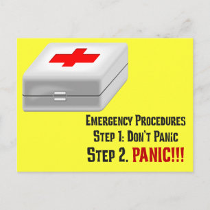 Ich kenne Erste Hilfe und kann auf Ihren Notfall r Postkarte