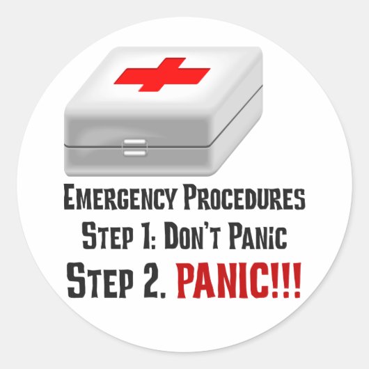 Ich kenne Erste Hilfe und kann auf Ihren Notfall r Runder Aufkleber (Vorderseite)