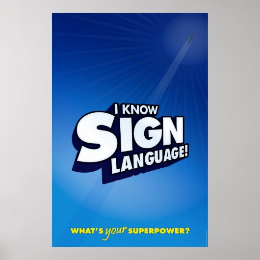 Ich kenne Gebärdensprache. (ASL) Poster (Vorne)