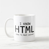 Ich kenne HTML (Wie man Ladys trifft) Kaffee-Tasse Kaffeetasse (Links)