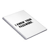 Ich kenne Ihr Kennwort Notizblock (Rechte Seite)