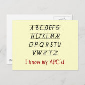 Ich kenne meine ABCs - Hemden und Geschenke Postkarte (Vorne/Hinten)