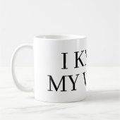 Ich kenne meinen Wert Kaffeetasse Geschenk (Links)