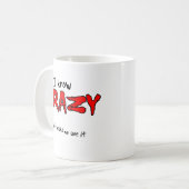 Ich kenne verrückten lustigen Tassen-Spaß Kaffeetasse (Vorderseite Links)