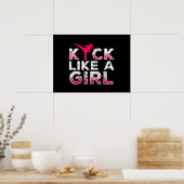Ich kick wie ein Girl Karate Kickboxing Poster (Küche)