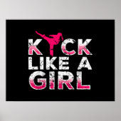 Ich kick wie ein Girl Karate Kickboxing Poster (Vorne)