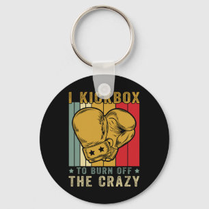 Ich kickboxe, um das Verrückte Retro Lustige Kickb Schlüsselanhänger