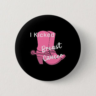 Ich kickte das Design der rosa Brustkrebserkrankun Button