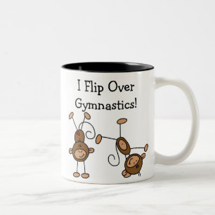 Ich kippe über die Gymnastik Zweifarbige Tasse