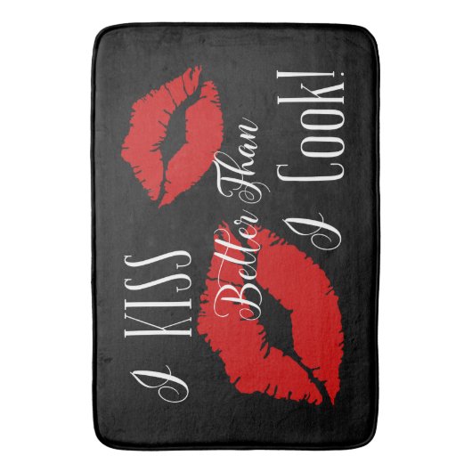 "Ich KISS besser als ich koche!" - RUG Badematte (Vorderseite Vertikal)