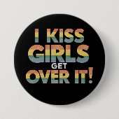 Ich Kiss Girls überspringen es lustig lesbisch Button (Vorderseite)