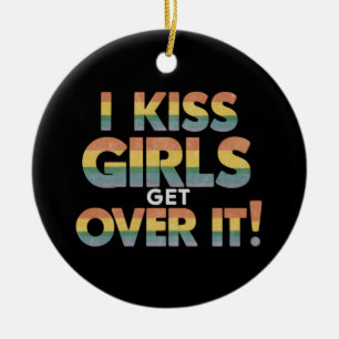 Ich Kiss Girls überspringen es lustig lesbisch Keramik Ornament
