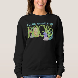 Ich klebe Tiere an Rocks Aquarium Aquarist Fish Fi Sweatshirt