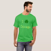 Ich Kleeblatt Chicago Green St. Patrick's Day T-Shirt (Vorne ganz)