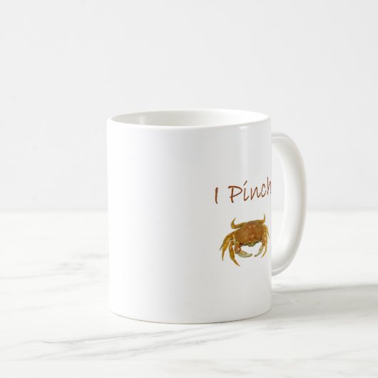 "Ich klemme" Felsen-Krabben-Logo Kaffeetasse (VorderseiteRechts)