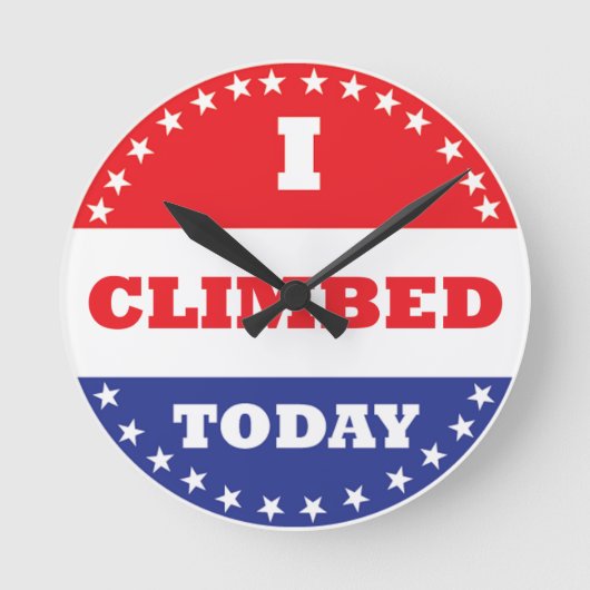 Ich kletterte heute runde wanduhr (Vorderseite)
