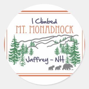 Ich kletterte Mt. Monadnock Runder Aufkleber