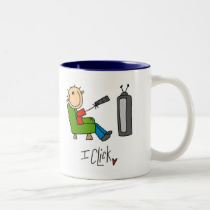 Ich Klicke TV-Süchtiger T-Shirts und Geschenke Zweifarbige Tasse