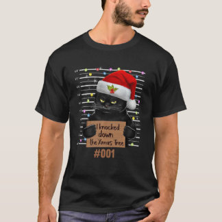 Ich klopfte über die Weihnachtsbaumkatze T-Shirt