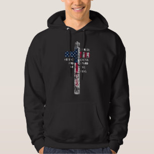 Ich knie am Kreuz und stehe an der Flagge Männer F Hoodie