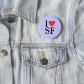 "Ich Knopf des Herz-SF (San Francisco) "Pinback Button (Beispiel)