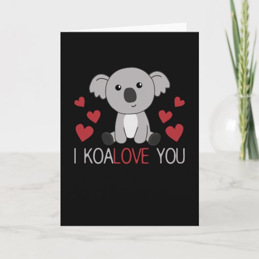 Ich Koalove Sie Niedlich Koala mit Herz-Niedlichen Karte (Vorderseite)