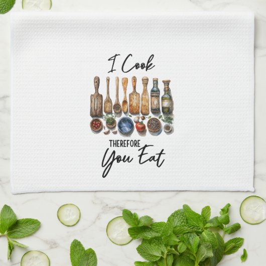 Ich koche, also essen Sie Geschirrtuch (Gefaltet)