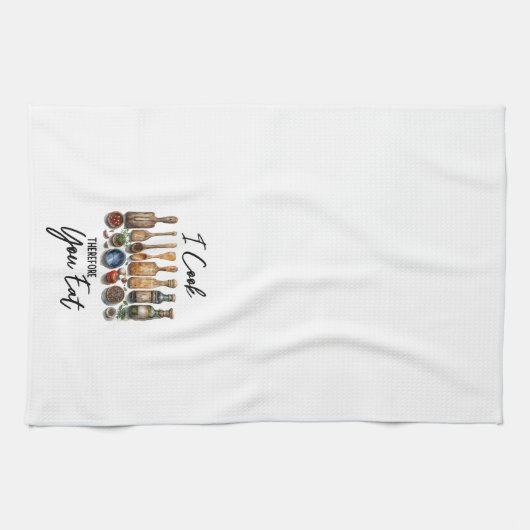 Ich koche, also essen Sie Geschirrtuch (Horizontal)