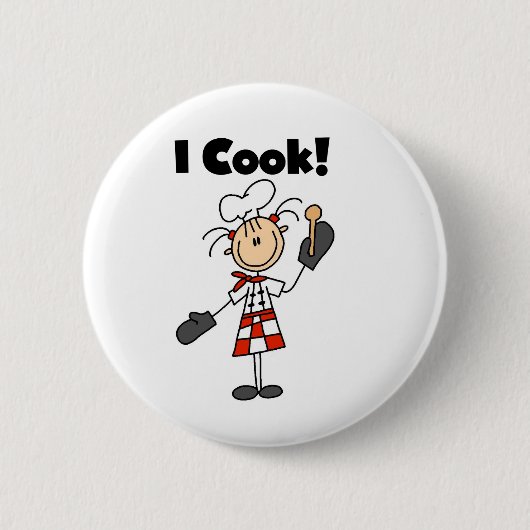 Ich koche - Köchin Button (Vorderseite)