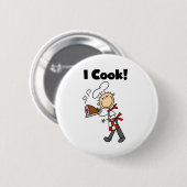 Ich koche - männlichen Koch Button (Vorne & Hinten)
