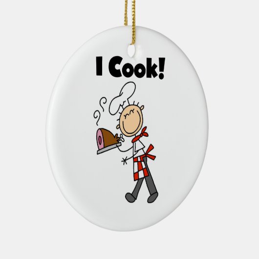 Ich koche - männlichen Koch Keramik Ornament (Rechts)