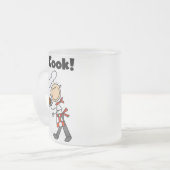 Ich koche - männlicher Koch Mattglastasse (Vorderseite Links)