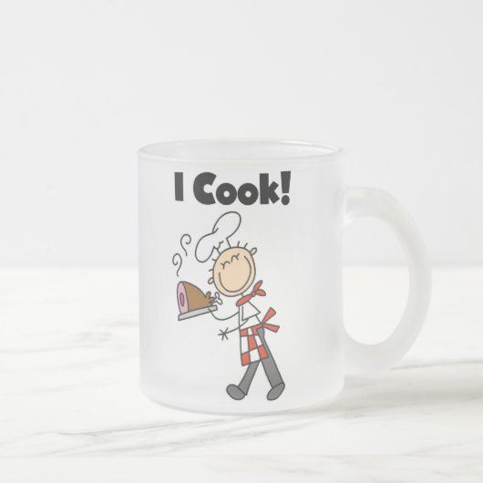 Ich koche - männlicher Koch Mattglastasse (Rechts)