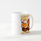 Ich koche mit Feuer... buchstäblich Drachen-Chef- Kaffeetasse (VorderseiteRechts)