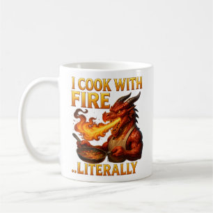 Ich koche mit Feuer... buchstäblich Drachen-Chef- Kaffeetasse