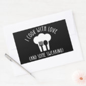 Ich koche mit Liebe (und etwas Schwitzen) Rechteckiger Aufkleber (Umschlag)