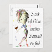 Ich koche mit Wein, hinzufüge manchmal Postkarte (Vorne/Hinten)