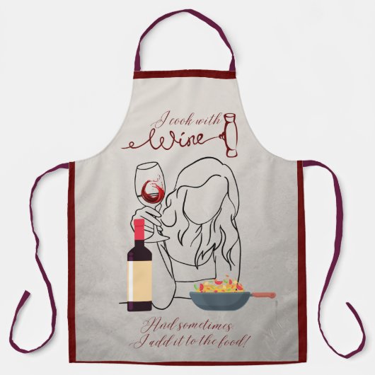 Ich koche mit Wein... Schürze (Vorderseite)