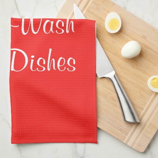 Ich koche Sie waschen die Geschirr Red 4Alex Geschirrtuch (Viertel Falte)