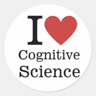Ich ❤️ kognitive Wissenschaft für Studenten/Fakult Runder Aufkleber