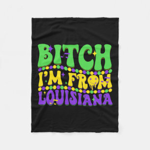 Ich komme aus Louisiana Mardi Gras Lilie Fat Tue Fleecedecke