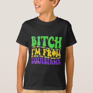 Ich komme aus Louisiana Mardi Gras Lilie Fat Tue T-Shirt