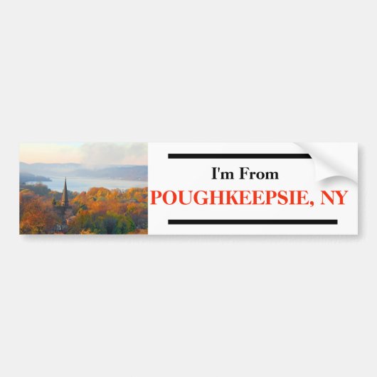 Ich komme aus POUGHKEEPSIE, NY Autoaufkleber (Vorne)