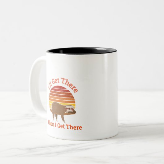 Ich komme dort an, wenn ich dort bin zweifarbige tasse (Vorderseite Links)