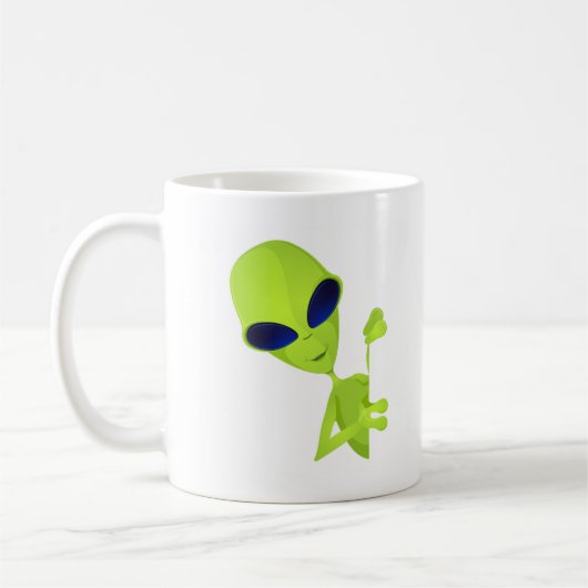 Ich komme in die Alien des Friedens Kaffeetasse (Links)