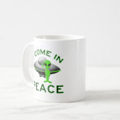 ICH KOMME IN FRIEDEN - ALIEN KAFFEETASSE (Vorderseite Links)