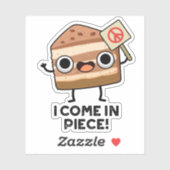 Ich komme in Piece Funny Cake Puff Aufkleber (Blatt)