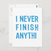 Ich komme nie zu Ende, Wort-Kunst, Textdesign Postkarte (Vorne/Hinten)